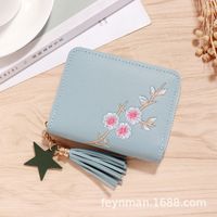 Women's Solid Color Pu Leather Hook Loop Wallets sku image 13