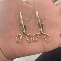 1 Pair Exaggerated Funny Scissors Plating Alloy Drop Earrings sku image 4