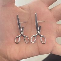 1 Pair Exaggerated Funny Scissors Plating Alloy Drop Earrings sku image 3