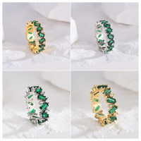1 Piece Luxurious Round Copper Plating Inlay Zircon Rings main image 1