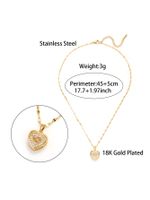 Elegant Simple Style Heart Shape Stainless Steel Plating Zircon 18k Gold Plated Pendant Necklace main image 2