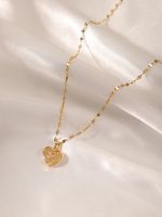 Elegant Simple Style Heart Shape Stainless Steel Plating Zircon 18k Gold Plated Pendant Necklace main image 5