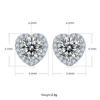 Lady Heart Shape Sterling Silver Plating Inlay Moissanite 18k Gold Plated Bracelets Earrings Necklace sku image 4