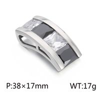 1 Piece Stainless Steel Zircon 18K Gold Plated Square sku image 1