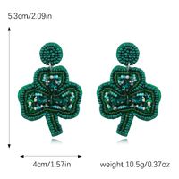 1 Pair Cute Handmade Simple Style Shamrock Letter Beaded Handmade Braid Seed Bead Drop Earrings main image 2