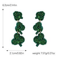 1 Pair Cute Handmade Simple Style Shamrock Letter Beaded Handmade Braid Seed Bead Drop Earrings main image 4