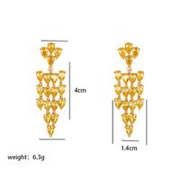 1 Pair Nordic Style Xuping Shiny Irregular Oval Plating Inlay Copper Alloy Artificial Gemstones 18k Gold Plated Drop Earrings main image 2