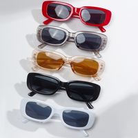 Basic Cool Style Solid Color Resin Oval Frame Full Frame Women's Sunglasses sku image 1