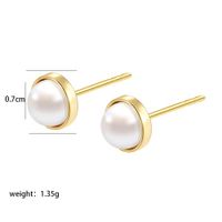1 Pair Cute Xuping Simple Style Round Bear Plating Inlay Copper Alloy Artificial Pearls Artificial Diamond 14k Gold Plated White Gold Plated Ear Studs main image 2