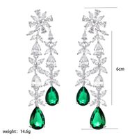 1 Pair Luxurious Xuping Irregular Water Droplets Flower Plating Inlay Copper Alloy Artificial Gemstones White Gold Plated Drop Earrings main image 2