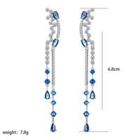1 Pair Luxurious Xuping Irregular Water Droplets Flower Plating Inlay Copper Alloy Artificial Gemstones White Gold Plated Drop Earrings main image 3