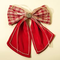 Women's Girl's Sweet Bow Knot Alloy Organza Flannel Rhinestones Hair Clip main image 1