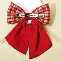 Women's Girl's Sweet Bow Knot Alloy Organza Flannel Rhinestones Hair Clip main image 3