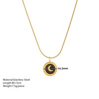Titanium Steel 18K Gold Plated Simple Style Moon Acrylic Earrings Necklace main image 3