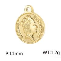 1 Piece Stainless Steel 18K Gold Plated Solid Color sku image 2
