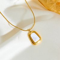 Titanium Steel 18K Gold Plated Simple Style Classic Style Plating Square Acrylic Jewelry Set main image 8