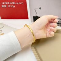 1 Piece Retro Solid Color Copper Plating Gold Plated Bangle sku image 20