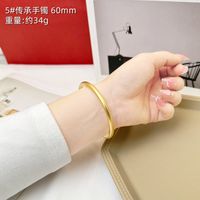 1 Piece Retro Solid Color Copper Plating Gold Plated Bangle sku image 18