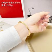 1 Piece Retro Solid Color Copper Plating Gold Plated Bangle sku image 8