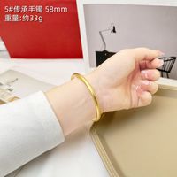 1 Piece Retro Solid Color Copper Plating Gold Plated Bangle sku image 17