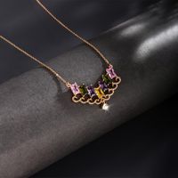 Xuping Sweet Shiny Geometric Copper Alloy Plating Artificial Gemstones 18k Gold Plated Women's Pendant Necklace main image 3