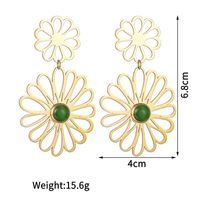 1 Pair Elegant Simple Style Flower Plating 304 Stainless Steel Glass Stone 18K Gold Plated Drop Earrings main image 2
