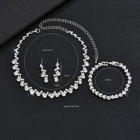 Fashion Geometric Copper Inlay Artificial Pearls Zircon Women's Bracelets Earrings Necklace sku image 6