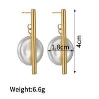 1 Pair Elegant Simple Style Geometric Plating 304 Stainless Steel Imitation Pearl 18K Gold Plated Drop Earrings main image 2