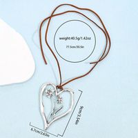 Streetwear Heart Shape Alloy Plating Silver Plated Women's Pendant Necklace sku image 3