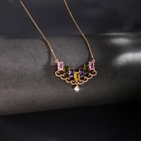 Xuping Sweet Shiny Geometric Copper Alloy Plating Artificial Gemstones 18k Gold Plated Women's Pendant Necklace main image 5