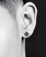 1 Piece Simple Style Geometric Plating Inlay Copper Stone Ear Studs sku image 1
