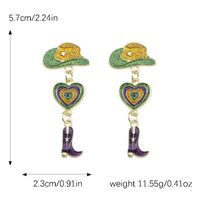 1 Pair Cute Vintage Style Heart Shape Crown Mask Epoxy Plating Alloy Drop Earrings main image 3