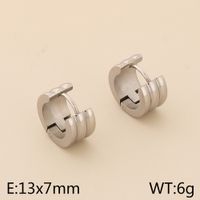 1 Pair Basic Geometric Titanium Steel 18K Gold Plated Hoop Earrings main image 2