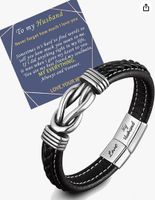 Retro Geometric Letter Pu Leather Titanium Steel Men's Bracelets 1 Piece sku image 2