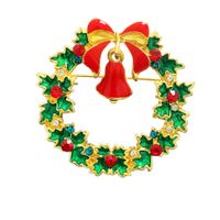 Christmas Brooch Crutches Elk Snowflake Snowman Christmas Tree Wreath Bell Boots Pin Corsage Hot Sale sku image 15