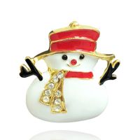 Christmas Brooch Crutches Elk Snowflake Snowman Christmas Tree Wreath Bell Boots Pin Corsage Hot Sale sku image 3
