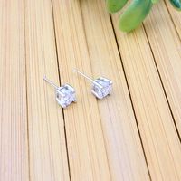 1 Piece Simple Style Geometric Plating Inlay Copper Stone Ear Studs main image 2