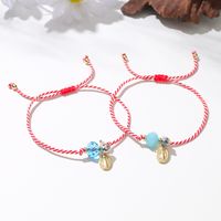 Cute Simple Style Classic Style Human Eye Artificial Crystal Cotton Copper Beaded Plating Braid 18k Gold Plated Unisex Drawstring Bracelets main image 2
