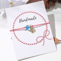 Cute Simple Style Classic Style Human Eye Artificial Crystal Cotton Copper Beaded Plating Braid 18k Gold Plated Unisex Drawstring Bracelets main image 3
