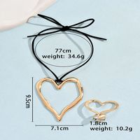 Retro Exaggerated Heart Shape Alloy Plating Silver Plated Women's Rings Necklace sku image 1