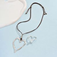 Retro Exaggerated Heart Shape Alloy Plating Silver Plated Women's Rings Necklace sku image 5