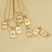 Stainless Steel Simple Style Plating Inlay Constellation Shell Pendant Necklace main image 1