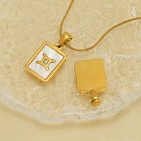 Stainless Steel Simple Style Plating Inlay Constellation Shell Pendant Necklace main image 3