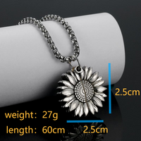 Casual Chrysanthemum Stainless Steel Alloy Silver Plated Unisex Pendant Necklace sku image 1