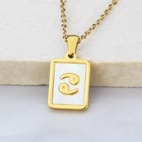 Stainless Steel Simple Style Plating Inlay Constellation Shell Pendant Necklace sku image 4