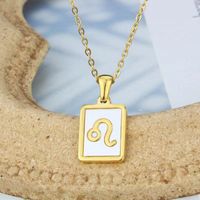 Stainless Steel Simple Style Plating Inlay Constellation Shell Pendant Necklace sku image 5