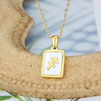Stainless Steel Simple Style Plating Inlay Constellation Shell Pendant Necklace sku image 9