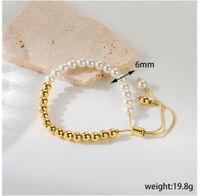 Ig Style Classic Style Round Imitation Pearl Copper Beaded Patchwork Plating 18k Gold Plated Bracelets main image 2