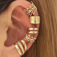 5 Pieces Casual Elegant Leaf Hollow Out Alloy Alloy 14k Gold Plated Ear Cuffs main image 6
