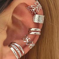 5 Pieces Casual Elegant Leaf Hollow Out Alloy Alloy 14k Gold Plated Ear Cuffs main image 5